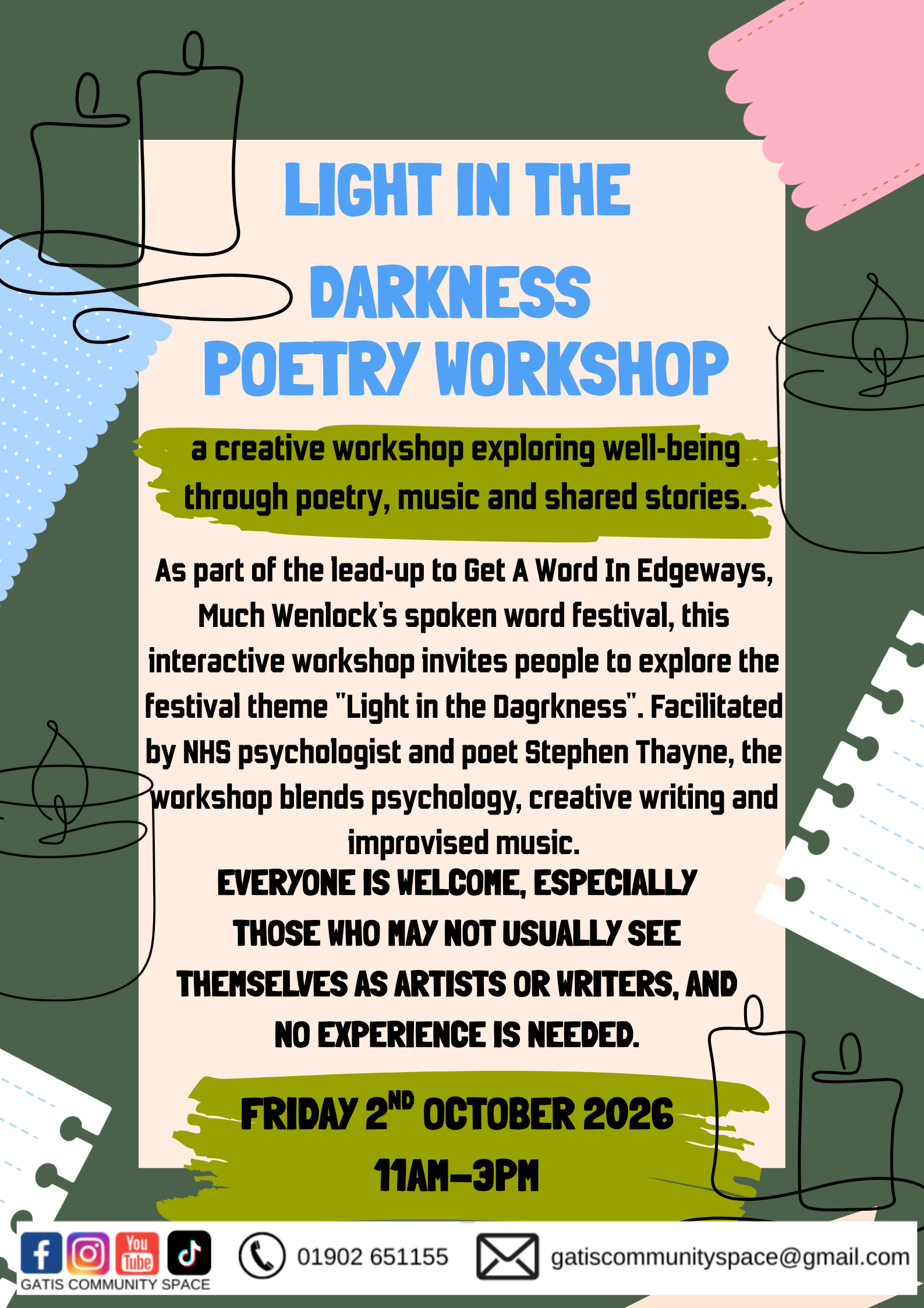 Light In The Darkness poetry workshop